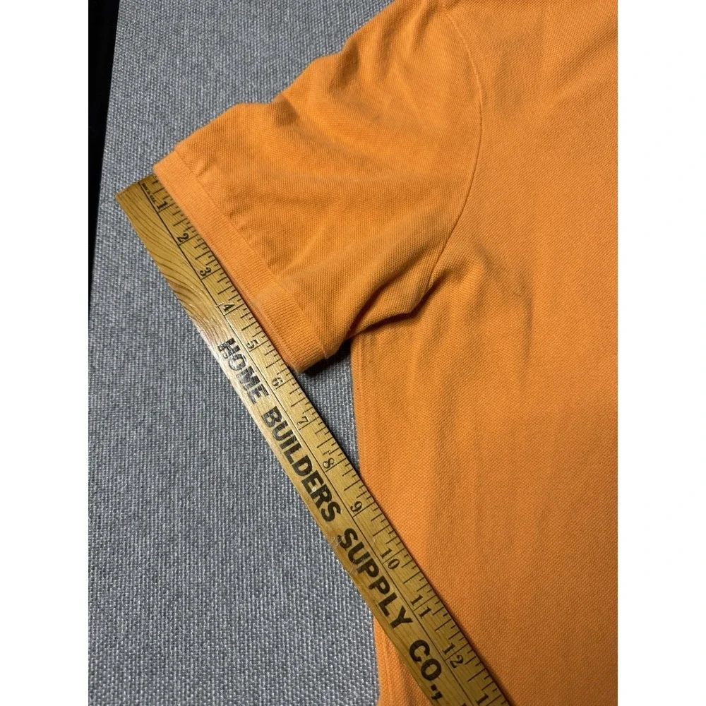 Polo Ralph Lauren Men's Med. Orange Polo Shirt Blue Emblem Short Sleeve Classic